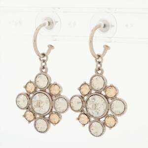 CHANEL Silver Logo Earrings